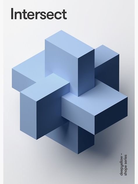 "Intersect" Photographic Print by deepyellow | Redbubble Geometric Poster Design, Posters Conception Graphique, 3d Geometric Shapes, Poster Graphic Design, Graphisches Design, Geometric 3d, Logo Shapes, Desain Lanskap, 타이포그래피 포스터 디자인