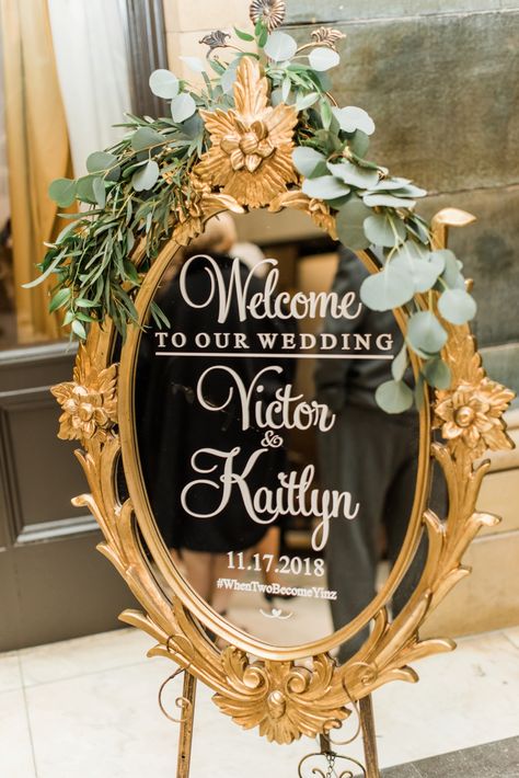 Modern Day Wedding, Diy Wedding Signs, Mirror Wedding Signs, Pittsburgh Wedding Venues, Tall Floral Arrangements, Welcome To Our Wedding Sign, Custom Wedding Decor, Vintage Wedding Signs, Wedding Mirror