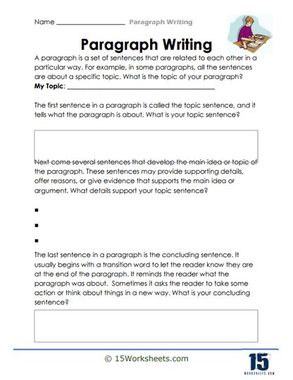 Paragraph Writing #4 Worksheet - 15 Worksheets.com Paragraph Writing Worksheets, Paragraph Worksheets, English Assignment, Topic Sentences, Paragraph Writing, The Worksheet, Main Idea, Writing Worksheets, The Kids