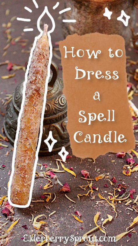 I Candle dressing is a process in which you adhere oils and herbs to a candle to add more intention, love and magic to the burning of the candle. This is often done with a spell/chime candle, for a specific spell with herbs that have the proper correspondence. However you can dress whatever candle you would like to! 

UPDATE - 7-15-22 - Below is a new video to accompany this post! In this video I am dressing a chime candle with calming herbs but the process is the same :) Candle Dressing Oil, Herbs To Dress Candles, Magic Spell Candles, Dressing A Candle With Herbs, Dress Candles With Herbs, How To Dress Candles, Block Buster Candle Spell, Love Spell Candle Diy, How To Dress Candles With Herbs