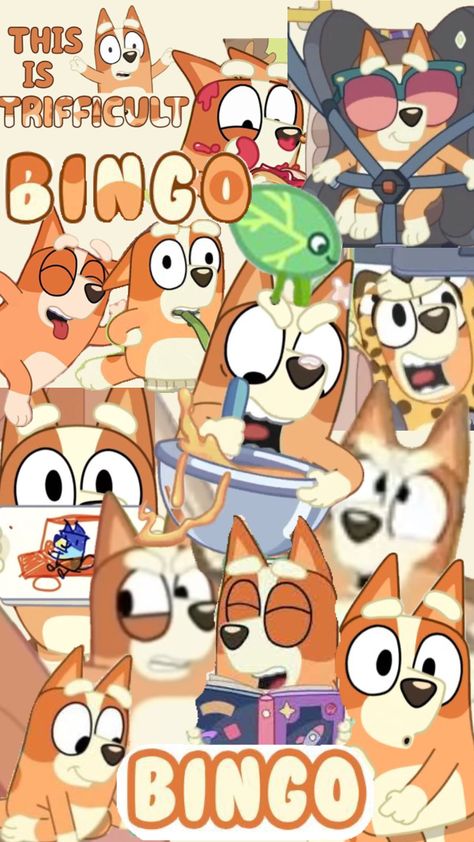 #bingo #bingoheeler #blueyisthebestshow #bluey #orange Bingo Pictures, Bingo Funny, Pretty Wallpaper Ipad, Cute Images For Wallpaper, Cute Backgrounds For Iphone, Wallpaper Iphone Boho, Stitch Drawing, Wallpaper Iphone Neon, Cute Cartoon Characters