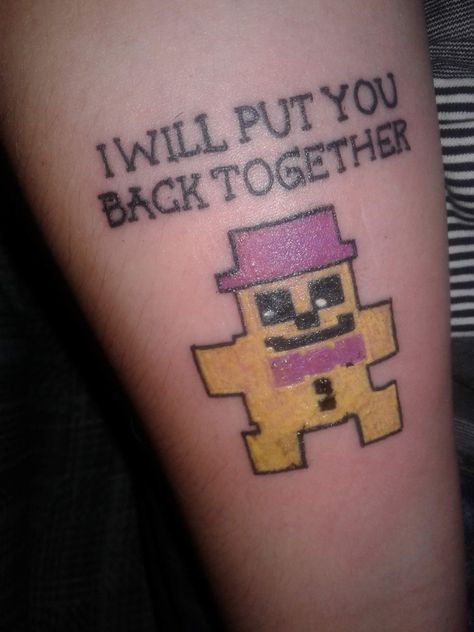 Five nights at freddy's tattoo Five Nights At Freddy's Tattoo, Fnaf Tattoo Ideas, Fnaf Tattoo, Minecraft Tattoo, Fandom Tattoos, Funky Tattoos, Cactus Tattoo, Dibujos Tattoo, Quote Tattoo