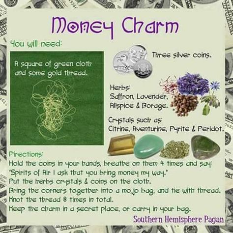 Visit the post for more. Hoodoo Spells, Money Spells That Work, Luck Spells, Magick Spells, Witchy Crafts, Wicca Witchcraft, Witch Spell, Money Spells, Wiccan Spells