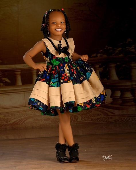 Children's Ankara Outfits, African Dress For Kids Girl, Styles For Children Ankara, African Kids Clothes Ankara Styles, Kids African Outfits Girls Ankara, Ankara Gown For Kids Girl, Ankara Children Gown Styles, Ankara Style For Baby Girl, Children's Ankara Dress Styles