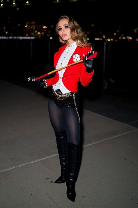 Lily-Rose Depp as a Ringleader Warm Halloween Costumes, Bug Costume, Best Celebrity Halloween Costumes, Celebrity Costumes, Celebrity Halloween, Classic Halloween Costumes, Chic Et Choc, Celebrity Halloween Costumes, V Magazine