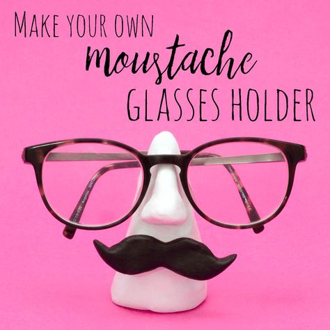 Clay Glasses Holder Diy, Air Dry Clay Glasses Holder, Air Dry Clay Phone Holder, Glasses Holder Clay, Glasses Holder Diy, Diy Glasses Holder, Clay Glasses Holder, Diy Moustache, Lamasa Art