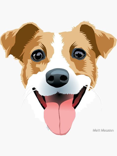 "Bella" Sticker by mmawson | Redbubble Jack Russell Terrier Painting, Jack Russell Terrier Illustration, Jack Russell Illustration, Dog Design Art, Colored Markers, Dog Cake Topper, Wood Wall Art Diy, Corgi Mix, Dog Rocks