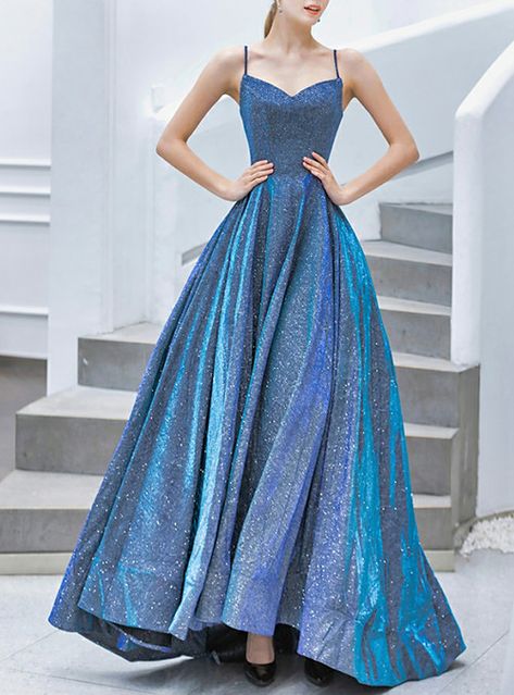 Blue Sparkly Prom Dress, Sparkle Prom Dress, Sparkly Prom Dress, Cheap Formal Dresses, Blue Prom Dress, Prom Dress Evening, Dress Homecoming, Pretty Prom Dresses, Prom Outfits