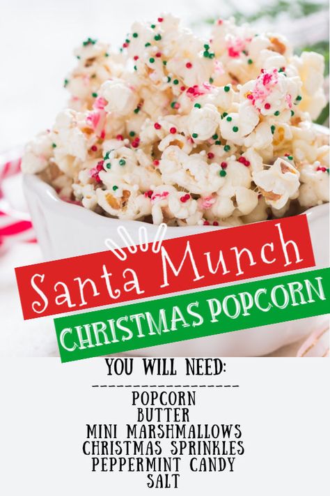 Christmas Popcorn Recipes, Holiday Popcorn, Morning Ideas, Fun Holiday Treats, Christmas Popcorn, Melted White Chocolate, Crafty Morning, Popcorn Treats, Flavored Popcorn