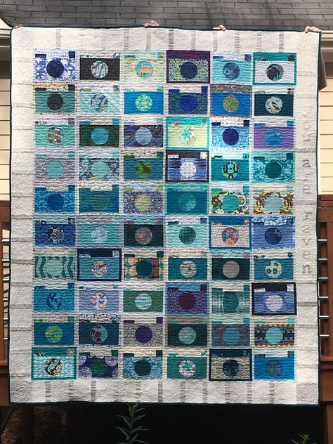 Studio Dragonfly: Finished Camera Quilt Camera Quilt, Shabby Chic Quilts, Interactive Timeline, Quilt Studio, Circle Quilts, Quilt Sewing Patterns, Classic Quilts, Wedding Quilt, Lori Holt