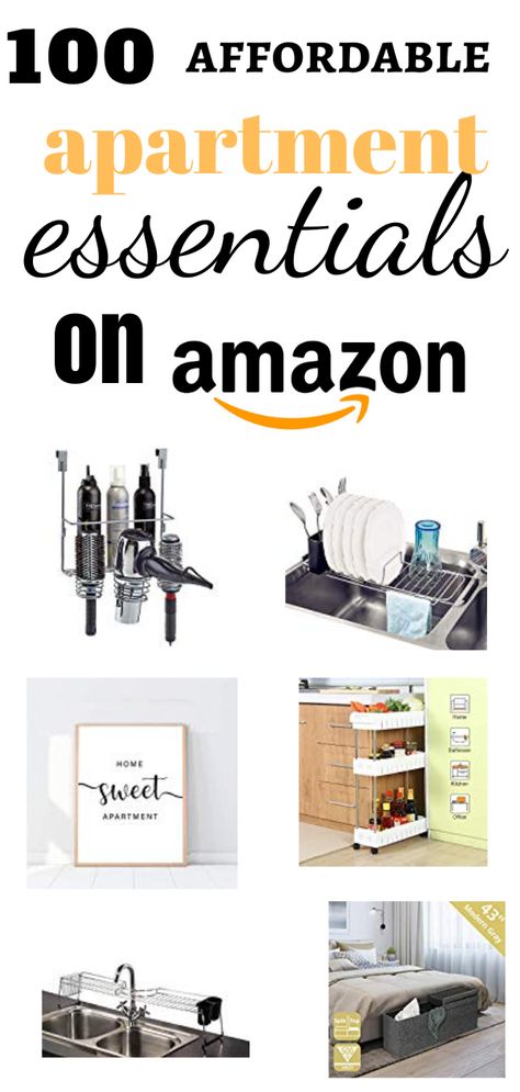 Check out this amazing list of must have apartment essentials on amazon! All budget friendly cheap storage solutions for your apartment. The best amazon finds and decor for a better and more organized home. #amazon #amazonfinds #musthaves #amazonorganization #apartment #apartmentorganization Apartment Necessities, Apartment Must Haves, Boho Apartment, Best Amazon Finds, First Apartment Essentials, First Apartment Checklist, Apartment Hacks, Apartment Checklist, Affordable Apartments