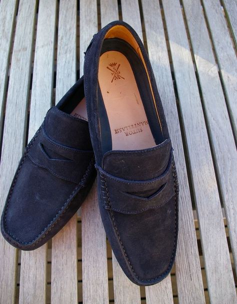 ............ Suede Loafers Men Outfit, Blue Suede Loafers, Loafers Style, Men Loafers, Sharp Dressed Man, Kinds Of Shoes, Suede Loafers, Blue Suede, Shoe Game