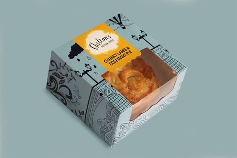 Chilton's Pie on Packaging of the World - Creative Package Design Gallery Pie Packaging, Custom Popcorn Boxes, Bakery Packaging Design, Pie Box, Bread Packaging, Food Box Packaging, Cookie Boxes, Custom Cookie, Food Logo Design