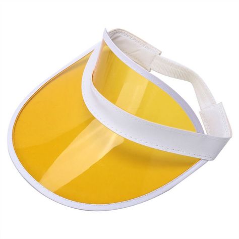 Grab yourself a throwback clear colored sun visor from Nicky Bigs Novelties™ and you'll be styling this summer. We have them in many colors to match whatever crazy outfit you're wearing. These hats has normal inside dimeter of approximately 7 inches but with the elastic headband will allow up to approximately 8 inches. (22-24 inch circumference). Sizing will vary slightly but these visors will fit most adult heads. Grab a group of friends and stock up on each color for the whole party. Take some Toy Story Costumes, Golf Visor, Sun Visor Hat, Summer Beach Party, Mens Tennis, Crazy Outfits, Brown Hats, Visor Cap, Summer Sun Hat