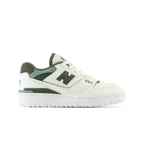 New Balance 550 "Angora/Olive Green" Women's Shoe - Hibbett | City Gear Shoes For School, Dr Shoes, Pretty Shoes Sneakers, Cute Nikes, Swag Shoes, Trendy Sneakers, Green Shoes, New Balance Shoes, Pretty Shoes