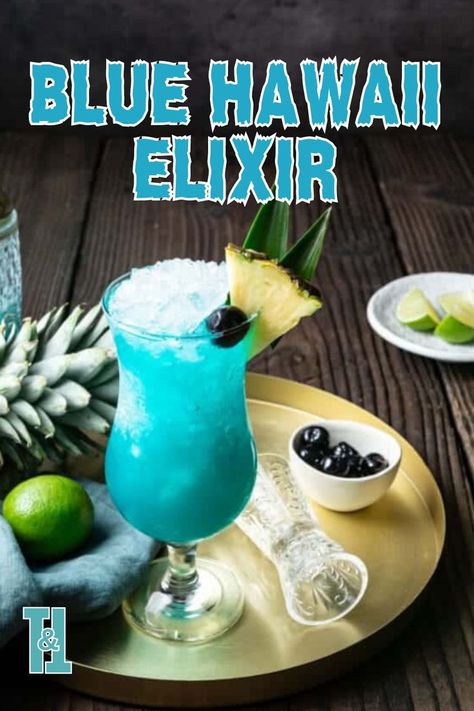 Transport your guests to a tropical underworld with this Blue Hawaii Elixir, a vibrant and spooky cocktail perfect for Halloween parties. This chilling Halloween drink adds a splash of color and mystery to your party. #halloweendrinks #halloweencocktails #halloweendrinksalcohol Blue Hawaiian Cocktail, Blue Hawaii Cocktail, Life On The Beach, Hawaiian Cocktails, Halloween Party Drinks, Halloween Drinks Alcohol, Halloween Drink, Good Rum, Aged Rum