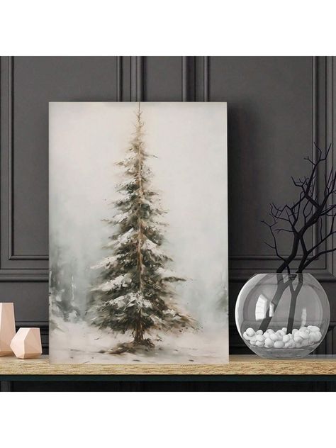 For more high-quality products, please visit our store. Framework mode: with framework, with framework, with framework Type: Canvas Painting (Image Printed on Canvas, Non Handmade Canvas Painting) size 30x40cm=11.81*15.74 inches 40x60cm=15.74*23.62 inches 50x75cm=19.68*29.52 inches 60x90cm=23.62*35.43 inches Material: High quality canvas The tolerance is 0.5 centimeters. It will be packaged in a cardboard box for good protection. Free shipping: 1 painting (including frame)  More products, # # How to find another beautiful wall art from our store## Please select "about store" and click "All Items" to take you to appreciate more beautiful art paintings!1pc Framed Vintage Christmas Canvas Wall Art Christmas Tree Oil Painting Pine Tree Painting Winter Scene Wall Art Botanical Print Pictures Po Oil Painting Pine Trees, Vintage Christmas Tree Painting, Small Winter Paintings, Easy Christmas Canvas Paintings, Christmas Mini Canvas, Winter Window Art, Holiday Painting Ideas, Christmas Abstract Art, Painting Room Aesthetic