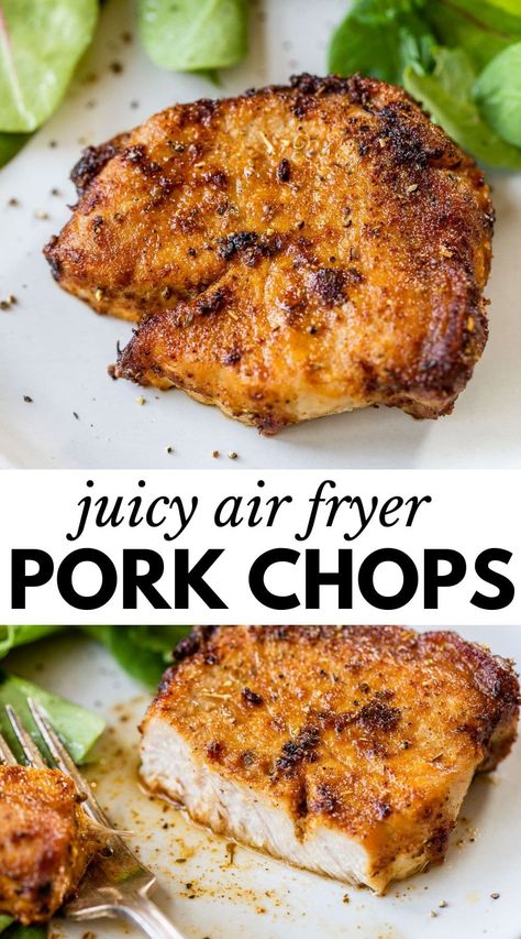 Air Fry Pork Chops, Air Fryer Recipes Pork, Boneless Pork Chop Recipes, Air Fryer Pork, Bbq Pork Chops, Air Fryer Pork Chops, Pork Chop Dinner, Juicy Pork Chops, Fried Pork Chops