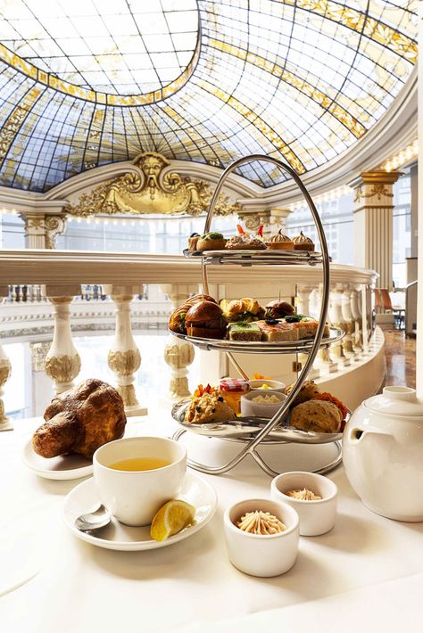 The Rotunda at Neiman Marcus San Francisco: Afternoon Tea - Foodgressing The Rotunda San Francisco, Coronation Chicken Salad, Currant Scones, Chicken Salad Croissant, Cream Cheese Sandwiches, Jam Sandwich, Lemon Meringue Tart, Sweet Whipped Cream, Strawberry Butter