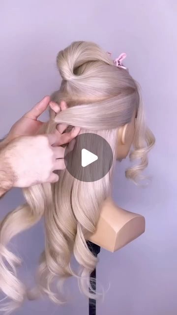 Joseph I'Anson on Instagram: "Do you want a glam Half up style that takes minutes to create? Then you need this tutorial!! This hair hack is simple and easy and can be dressed up or down! 

🤍

L’IMAGE Mannequin - “Gigi” from @equip_the_creative use code Joseph10 at the checkout to get 10% off your order. 

Loose Curls created using the GHD Curve Soft Curl tong 

Created using @revlonprofessionaluk style Masters

#beyondtheponytail #hairfy #hairstyles #hairoftheday #hairinspo #valentine #halfuphair #hairtutorial #howtohair #hairtutorial #hairstyleideas #hairstylist #hairvideo #girlshairstyles #hairtutorial #hairtutorials #ponytailhairstyles #igreel #reelstutorial #halfup #weddinginspo #halfuphairstyle #halfuphalfdown #updoinspo #bridalhairinspo #halfupdo 
@markleesonsalons @nextlevelhairst Wedding Hair Do Half Up Half Down, Half Updo Long Hair Tutorial, Pulled Back Wedding Hair Half Up, Half Up Half Down Diy Hairstyles, Half Up Wedding Hair Video, Work Party Hairstyles, Half Up Prom Hair Tutorial, Up Does For Long Hair, High Half Ponytail Hairstyles