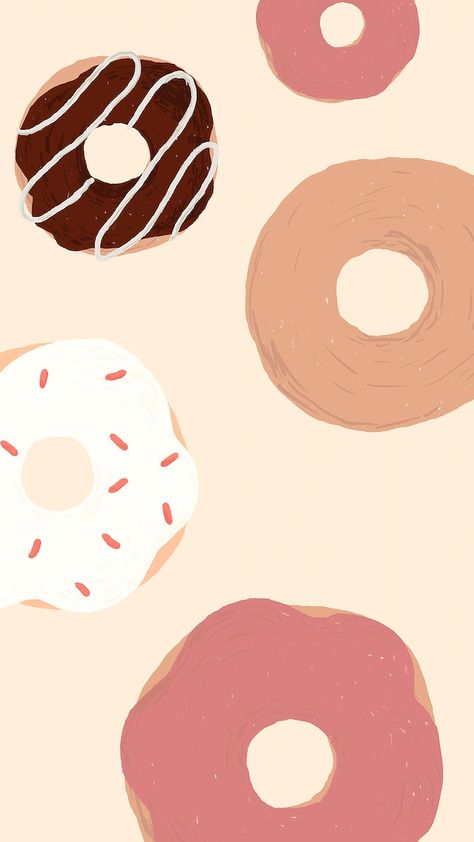 Cute donut patterned background in pink cute hand drawn style | free image by rawpixel.com / Porpla mana Mini Donuts Background, Donuts Astethic, Poster Donat, Foodie Wallpapers, Donut Background, Donut Drawing, Journal Pics, Donut Art, Cartoons Dancing