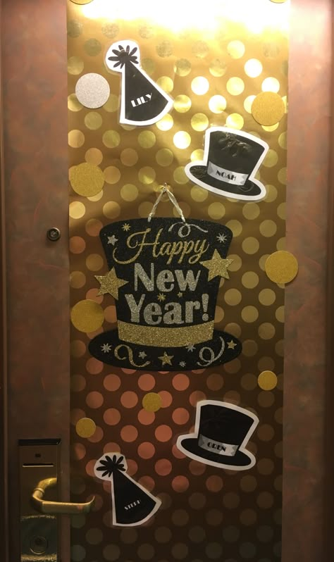 New Years Teacher Door, New Years Office Decor, New Year Notice Board Decoration, New Years Door Decorations, New Year Door Decorations Classroom, New Year Door Decorations For School, New Years Door Decorations Classroom, New Years Classroom Door, New Year Door Decorations