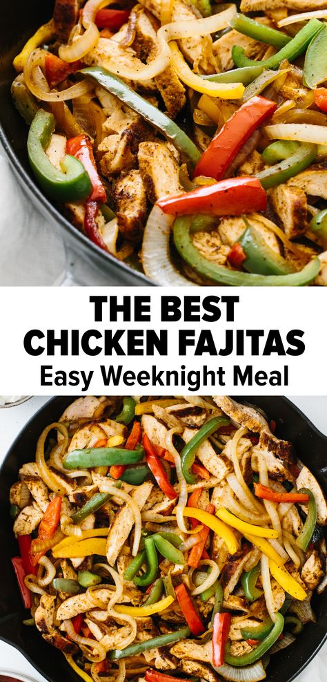 Sauteed Bell Peppers, Easy Chicken Fajita Recipe, Fajitas Chicken, Easy Chicken Fajitas, Chicken Fajita Recipe, Mexican Recipe, Chicken Easy, Meat Appetizers, Fajita Recipe