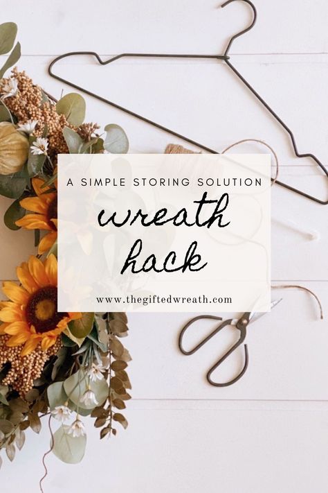 Tired of throwing away wreaths each season? I used to store my seasonal wreaths in a plastic bin in my attic. Most of the time when I would switch out my wreaths for the season, I would have to lug my wreath out from the attic and revive its shape from being stuffed in an overpacked Rubbermaid bin. But now with this simple wreath storing hack, I don’t have to hunt down my wreath in my attic anymore. It's a game changer. #wreath #seasonalwreath #diytips How To Store Wreaths In Attic, Wreath Hanging Ideas, Easy Wreath, Wreath Alternative, Wreath Storage, Plastic Bin, Dried Wreath, Easy Wreaths, Indoor Wreath