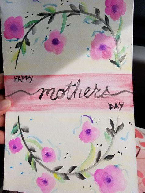 Mothers Day Watercolor Cards, Mother's Day Painting Ideas Canvases, Mothers Days, Watercolor Wreath, Mother's Day Cards, Wreath Watercolor, Mother's Day Card, Mothers Day Cards, Watercolor Cards