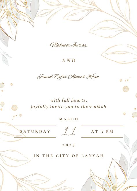 Nikkah Invitation Cards Template, Nikkah Cards Invitations, Nikah Invitation Cards, Nikkah Invitation Cards, Nikah Card, Nikkah Invite, Nikkah Invitation, Cinderella Birthday Invitation, Muslim Wedding Cards