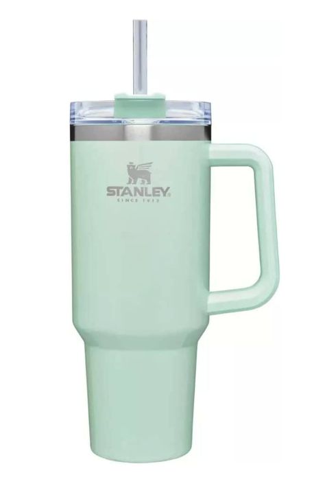 Mint Stanley Cup, Mint Green Stanley Cup, Aesthetic Stanley Cup, Cute Stanley Cups, Stanley Cup Colors, Stanley Colors, Stanley Water Bottle, Stanley Products, Trendy Water Bottles