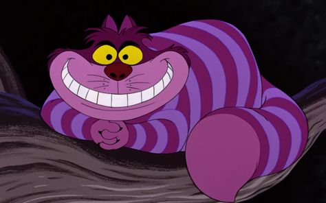 Cheshire Cat Cartoon, Cat Cartoon, Cheshire Cat, Oh My, Alice In Wonderland, Yellow, Disney, Purple