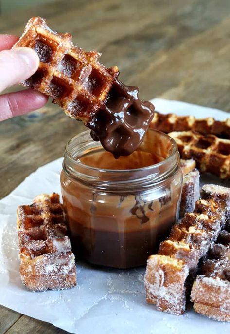 كريم بروليه, Churros Con Chocolate, Gluten Free Waffles, Gluten Free Sweets, Läcker Mat, God Mat, Good Eat, حلويات صحية, Think Food