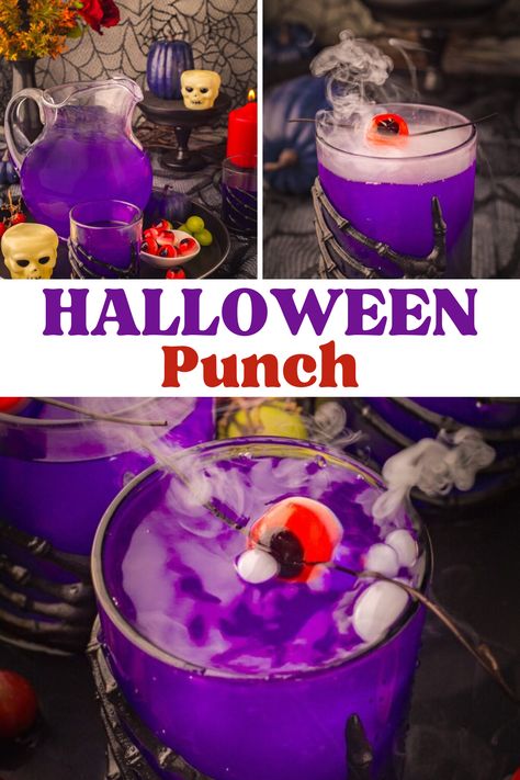 Halloween Punch – This purple spooky Halloween punch is the perfect addition to your Halloween festivities. With a strong grape flavor and spooky purple color, it makes the ultimate Halloween cocktail for your party guests! Easy Halloween drinks, Halloween cocktail recipes, Halloween drinks, spooky punch, Halloween punch recipe, witches brew punch, purple punch, purple cocktails, witches brew, grape punch, grape cocktails. Frogs Breath Punch, Halloween Punch Bowl Alcohol, Cheap Halloween Cocktails, Dry Ice Punch Halloween, Halloween Liquor Punch, Halloween Mix Drinks Alcohol, Best Alcoholic Punch For A Party, Halloween Themed Alcoholic Punch, Cool Halloween Drinks