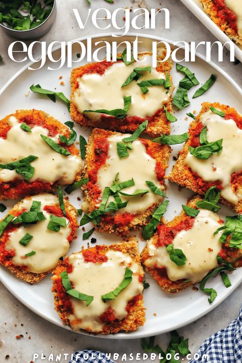 Vegan Gf Eggplant Parm, Vegan Eggplant Parmigiana, Vegan Eggplant Parm, Eggplant Parmesan Vegan, Eggplant Recipes Vegan, Eggplant Cannelloni, Vegetarian Dips, Vegan Casseroles, Vegan Eggplant Parmesan