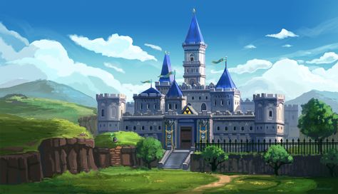 Legend of Zelda - Hyrule Castle by Minionslayer Zelda Castle, Castle Minecraft, Hyrule Castle, Zelda Tattoo, Castle Tattoo, Zelda Birthday, Sims Building, Nintendo Art, Zelda Art