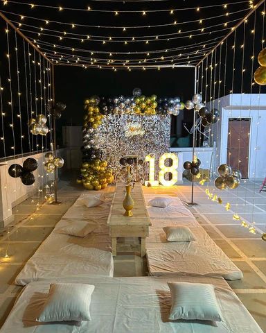 25th Anniversary Decorations, Rooftop Decor, Balloon Party Decorations, Terrace Decoration, Surprise Birthday Decorations, Birthday Decorations At Home, 18th Birthday Decorations, Party Organisers, Happy Birthday Decor