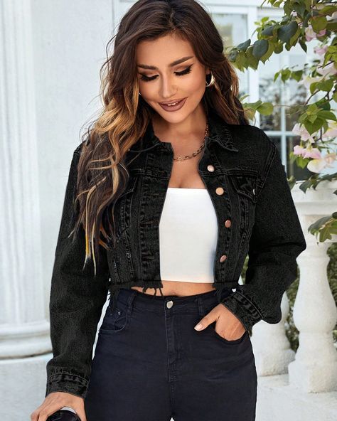 https://dengss.clothing/dengss-flap-detail-raw-hem-crop-denim-jacket-2/?feed_id=3943135&_unique_id=66d168d60dbf6&utm_source=Instagram&utm_medium=28dengss&utm_campaign=FS%20PosterOnline%20Clothing%20FOR%20Mens%20and%20Womens#DENGSS #fashion #style #love #instagood #like #beautiful #follow #clothing #model #beauty #happy #cute #shoes #shop #DENGSSFASHION #DENGSSSHOES #DENGSSKIDS Color: BlackStyle: CasualPattern Type: PlainType: OtherNeckline: CollarDetails: Button, Pocket, Raw HemSleeve Len... Black Jean Jacket Outfit, Cropped Jacket Outfit, Crop Denim Jacket, Jacket Outfit Women, Black Jean Jacket, Jean Jacket Outfits, Cropped Denim Jacket, Denim Jacket Women, Cropped Denim