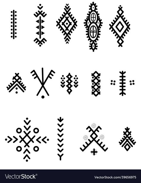 Berber Tattoo Symbols, Henna Berbere, Henna Symbols, Amazigh Tattoos, Traditional Tattoo Symbols, Croatian Tattoo, Berber Art, Slavic Tattoo, Berber Tattoo