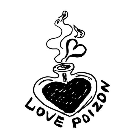 Vector illustration of a bottle and love and poison text. Love Is Poison Tattoo, Love Poison Tattoo, Poison Drawing, Poison Illustration, Poison Drawings, Love Poison, Poison Heart, Valentine Drawing, Pretty Poison