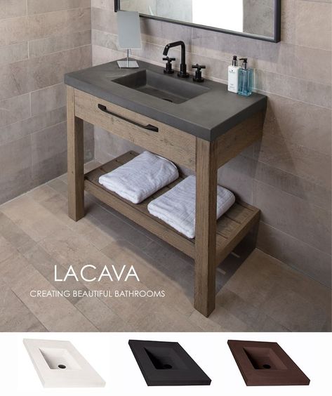 Sink Bathroom Design, Vanity Sink Bathroom, Concrete Farmhouse Sink, Concrete Sink Bathroom, Concrete Bathroom Design, Concrete Bathroom Vanity, Concrete Vanity Top, Concrete Bathroom Sink, Concrete Vanity