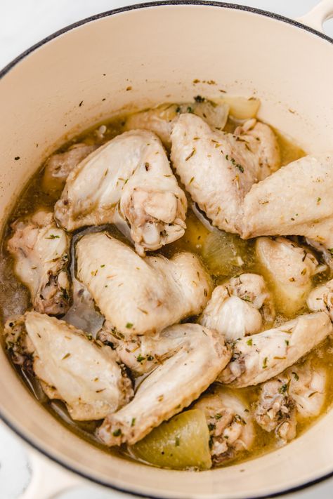 How To Boil Chicken Wings (Boiled Chicken Wings) - yourcookingbuddy.com Boiled Drumsticks Recipes, Chicken Wings In Oil On Stove, Boiled Chicken Legs Recipes, Boil Chicken Recipes, Boiled Chicken Wings Recipes, Boiled Chicken Recipes Dinners, How To Season Chicken, Boil Frozen Chicken, Boil Whole Chicken