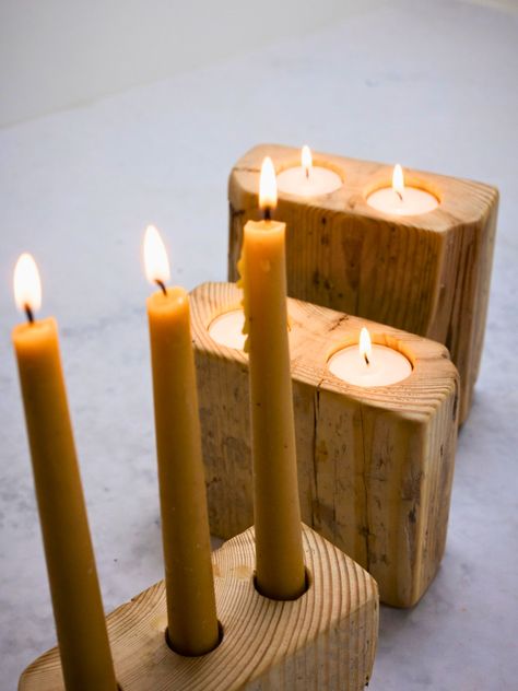 Custom handmade rustic farmhouse candleholder- finished product contains the glass holder along with desired wood color. Wooden Candle Holder, Wood Projects For Beginners, Wooden Candle, Wooden Candle Holders, Glass Holder, Handmade Gifts For Her, Mothers Day Presents, Glass Holders, Wood Color