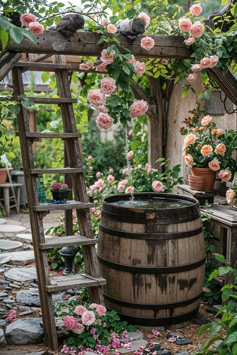 Rustic Courtyard Garden Ideas, Coquette Interior, Rustic Backyard Ideas, Rustic Cottage Garden, Rustic Courtyard, Artsy Garden, Wooded Backyard Landscape, Vintage Garden Ideas, Scotland Cottage