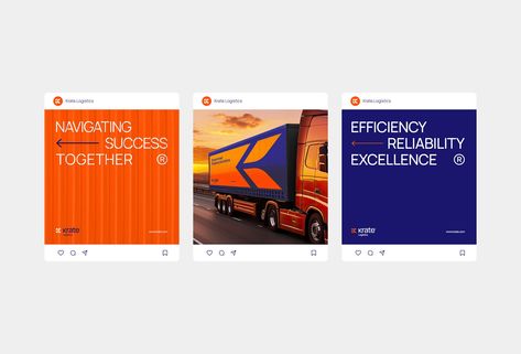 Krate Logistics Brand Identity :: Behance Logistic Graphic Design, Transportation Design Graphics, Logistic Poster Design, Logistics Social Media Post, Logistic Branding, Logistics Poster, Logistics Design Creative, Transport Branding, Truck Branding