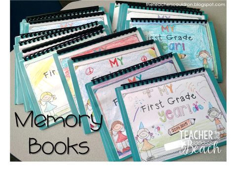 The last 2 weeks of school, we've been working on our last part of our memory books. I posted about them before, you can read about them {HERE}. Don't they look so beautiful all finished?! I love how Student Memory Book, Class Memory Book, Memory Book Ideas, Start Scrapbooking, Memory Book School, School Pic, Journaling Writing, Student Portfolios, Preschool Graduation