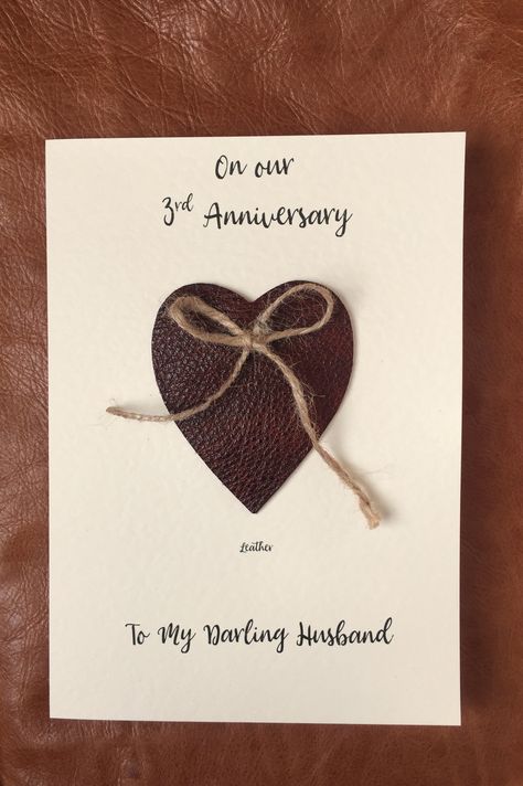 Leather Anniversary Gift For Him, 3rd Anniversary Quotes, Wedding Anniversary Cards For Husband, Handmade Anniversary Cards For Husband, Wedding Anniversary Cards Handmade, Leather Wedding Anniversary Gifts, Handmade Gifts For Husband, Anniversary Wishes For Husband, Birthday Craft