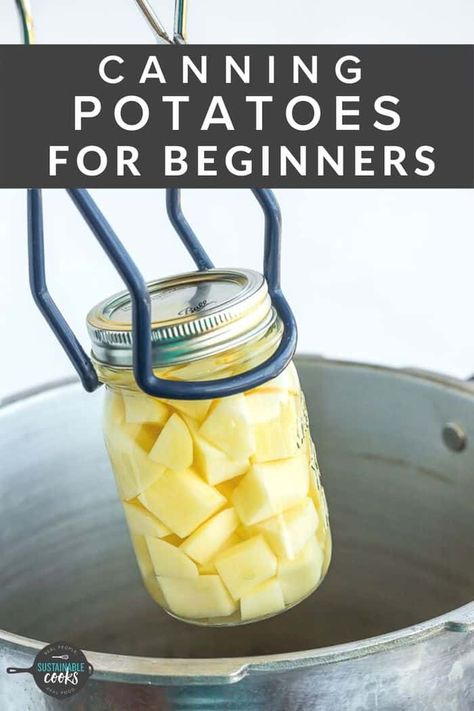 Follow this step by step tutorial to learn how simple Canning Potatoes can be. Having canned potatoes on hand means your favorite soups, stews, side dishes, and roasts can be ready in a flash. How To Can Potatoes In A Water Bath, Simple Canning, Can Potatoes, Canning Potatoes, Preserved Food, Canning Salt, Easy Canning, Pressure Canning Recipes, Canning Peaches