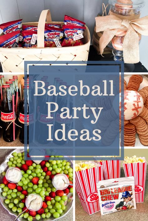 Vintage baseball baby shower theme. Baseball party ideas. Baseball party food ideas. Baseball party decor. Baseball Themed Parties, Baseball Theme Decorations, Easy Baseball Party Food, Baseball Themed Birthday Party Food, Food Ideas For Baseball Theme Party, Baseball Party Food Appetizers, Food For Baseball Themed Party, Baseball Picnic Food Ideas, Sports Themed Food Ideas