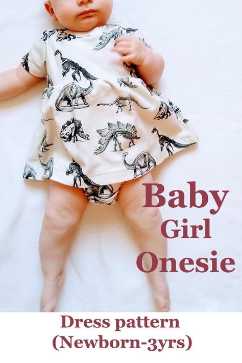 Baby Girl Onesie Dress pattern (Newborn-3yrs). This is a really great pdf pattern. You can choose between long and short sleeve. The dress has an overlapping neck, which makes it really easy to put it on and off. You can also use the pattern to make lap neck onesies without the skirt (which will be fit for boys too), and also a tunic dress - without the bottom part of the bodysuit. So many options to dress up your cutie! #SewModernKids #SewingForBabies #SewingForToddlers #SewAGirlsDress Newborn Sewing Patterns, Baby Clothes Patterns Free, Onesie Pattern, Colorful Hairstyles, Baby Clothes Patterns Sewing, Girls Clothes Patterns, Baby Dress Pattern, Onesie Dress